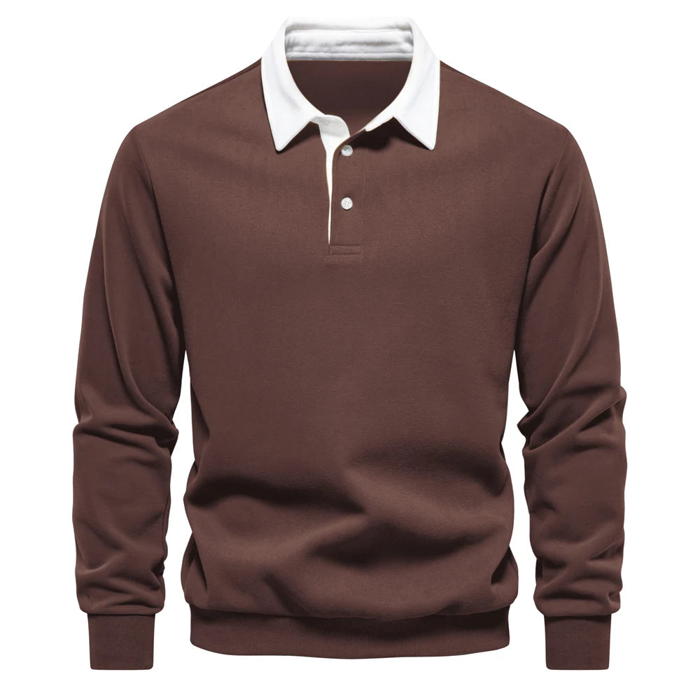 Elite Polo Comfort – Men's Polo Neck Sweatshirt Autumn/Winter