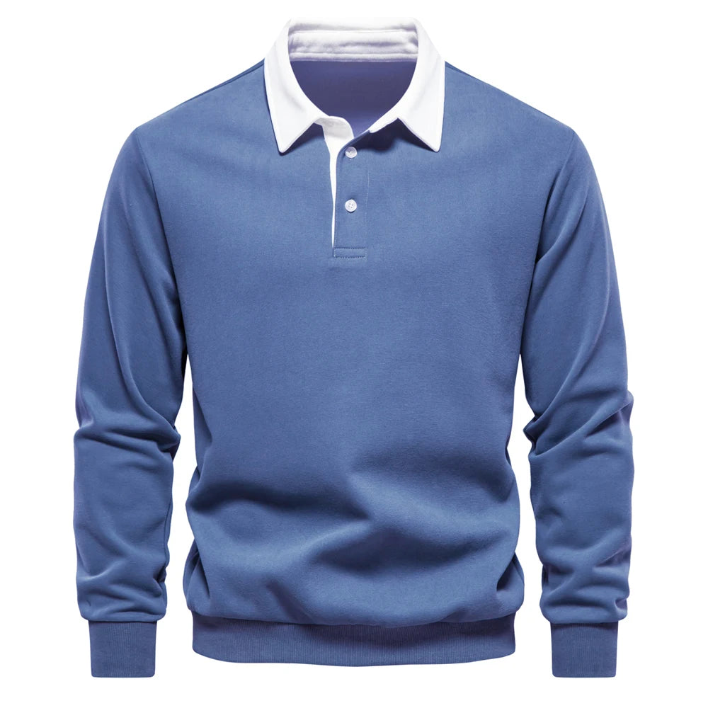 Elite Polo Comfort – Men's Polo Neck Sweatshirt Autumn/Winter
