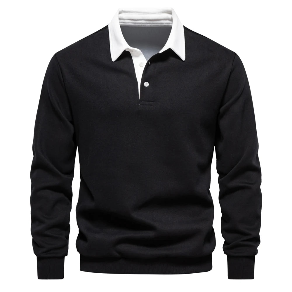 Elite Polo Comfort – Men's Polo Neck Sweatshirt Autumn/Winter