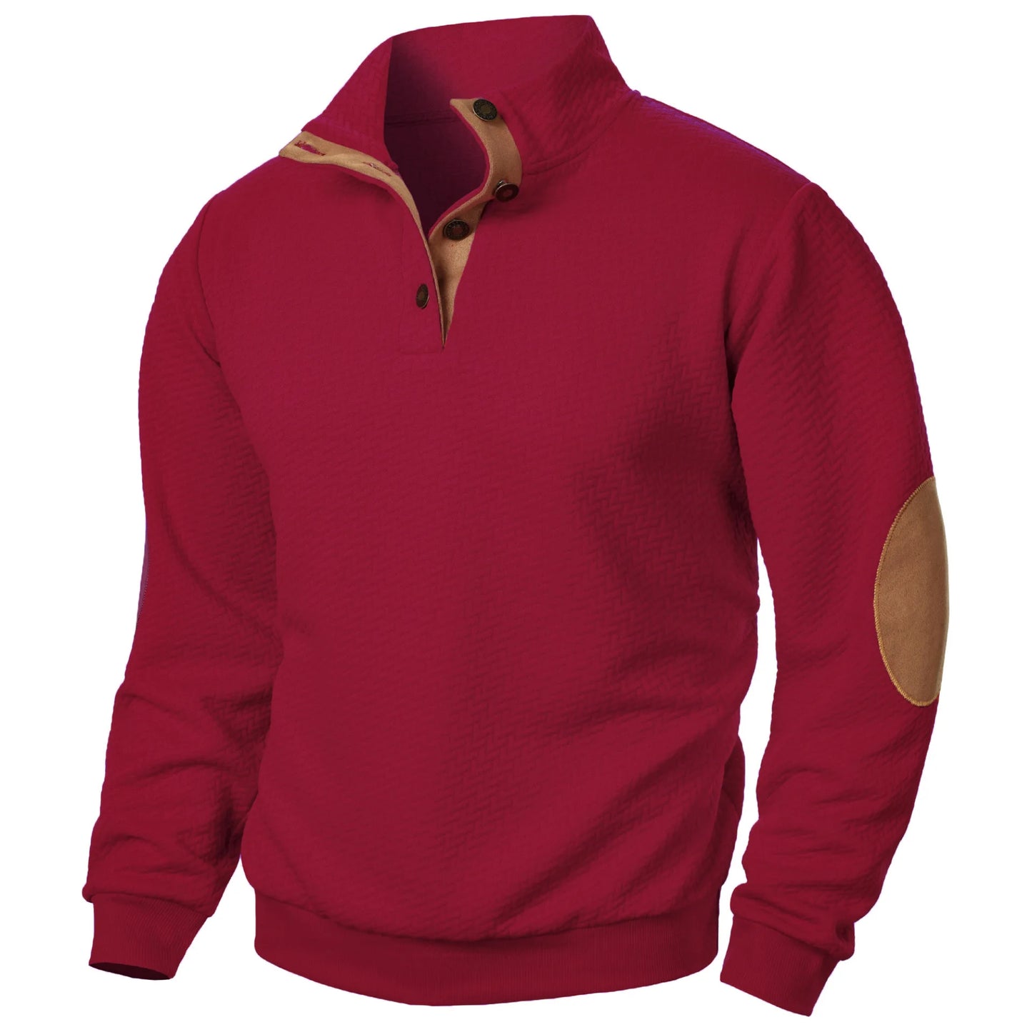 Urban Prestige – Men's High-Collar Buttoned Sweatshirt