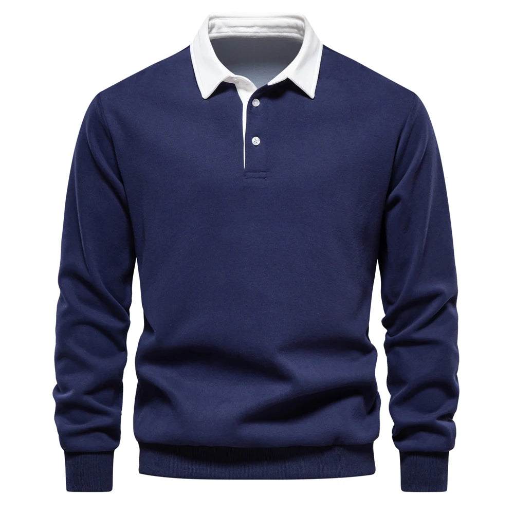 Elite Polo Comfort – Men's Polo Neck Sweatshirt Autumn/Winter