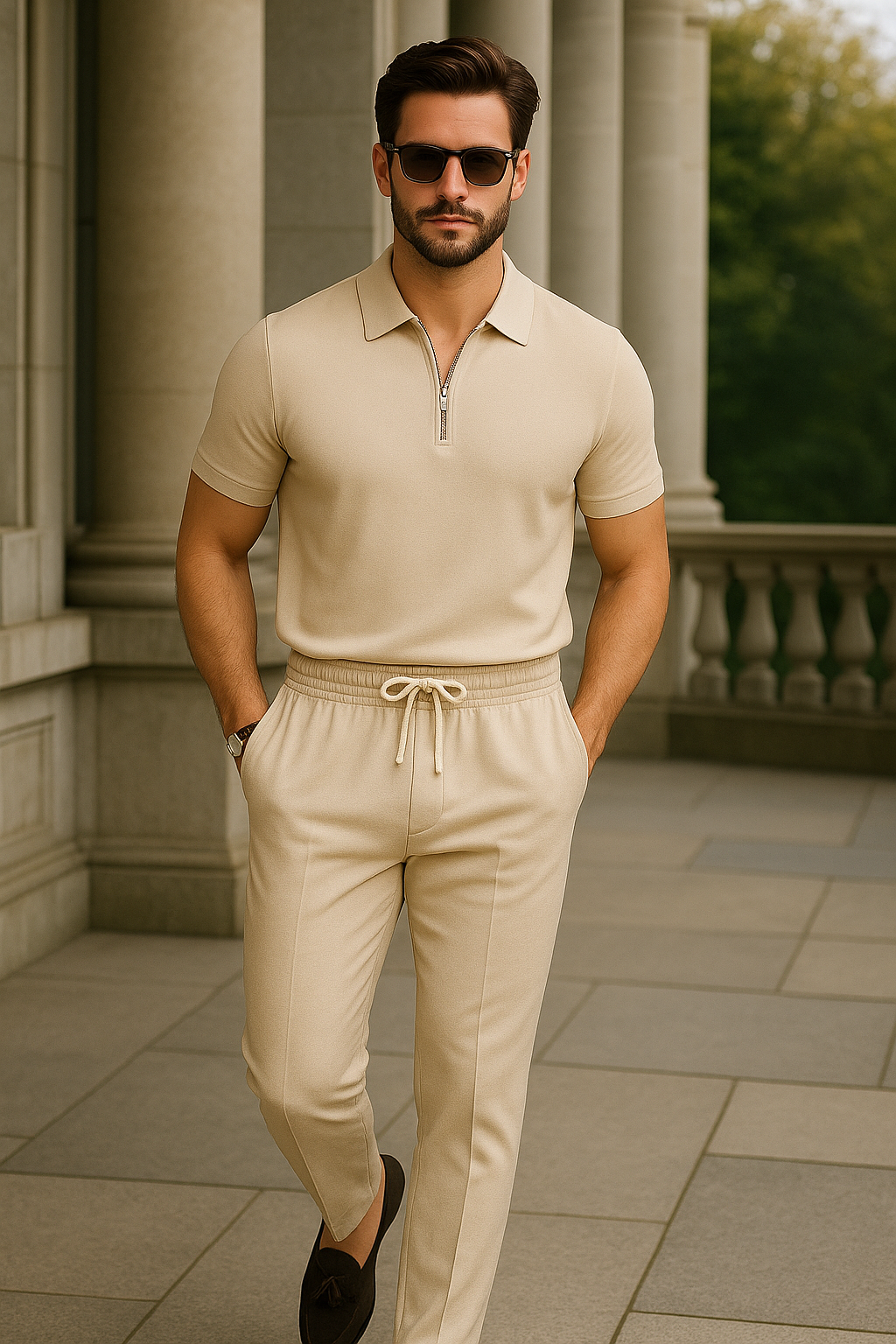 Urban Waffle Set – Men’s Casual & Sophisticated Autumn Outfit