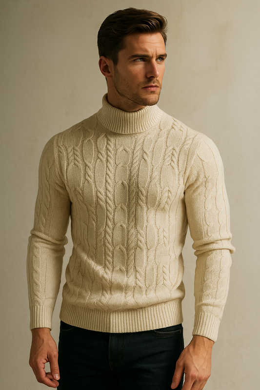 Urban Classic Knit – Men's Mock Neck Sweater Autumn/Winter