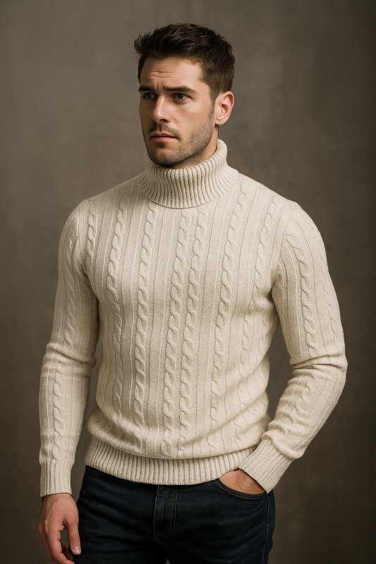 Eternal Elegance – Men's Turtleneck Sweater