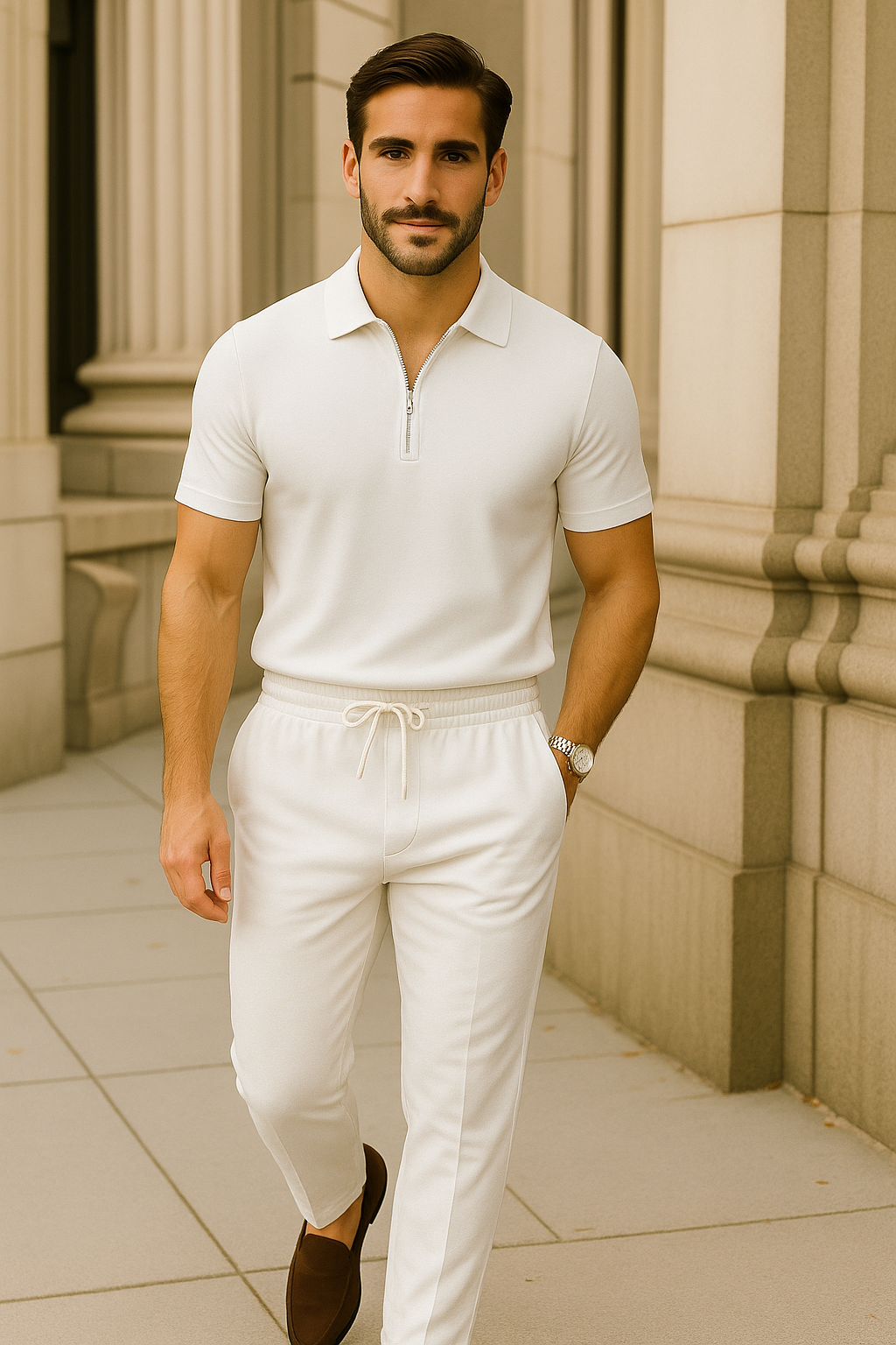 Urban Waffle Set – Men’s Casual & Sophisticated Autumn Outfit