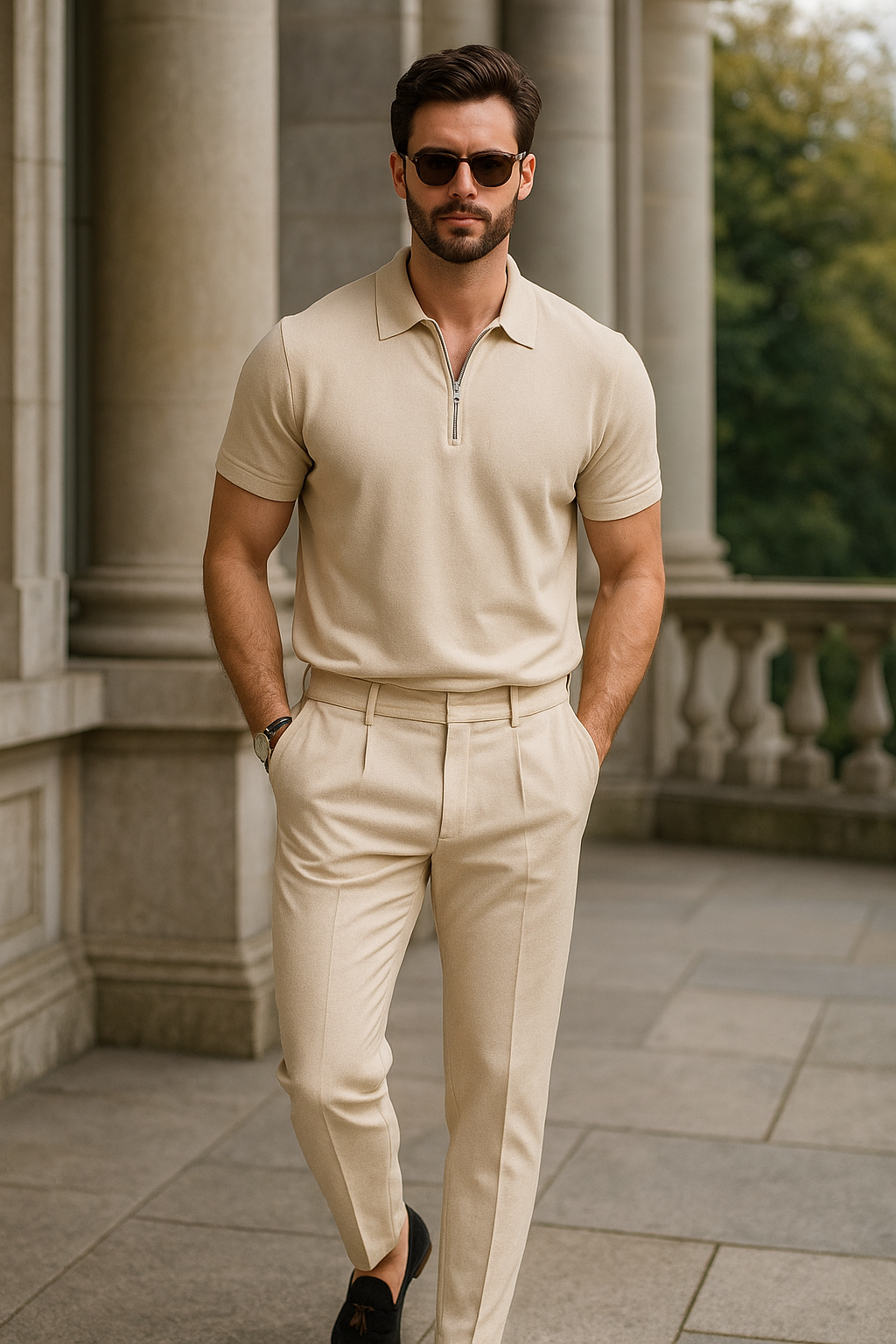 Urban Waffle Set – Men’s Casual & Sophisticated Autumn Outfit