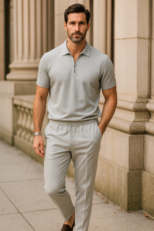 Urban Waffle Set – Men’s Casual & Sophisticated Autumn Outfit