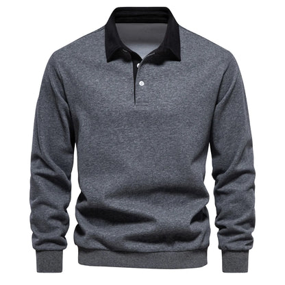 Elite Polo Comfort – Men's Polo Neck Sweatshirt Autumn/Winter