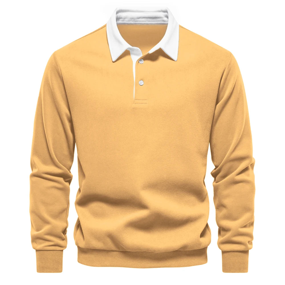 Elite Polo Comfort – Men's Polo Neck Sweatshirt Autumn/Winter