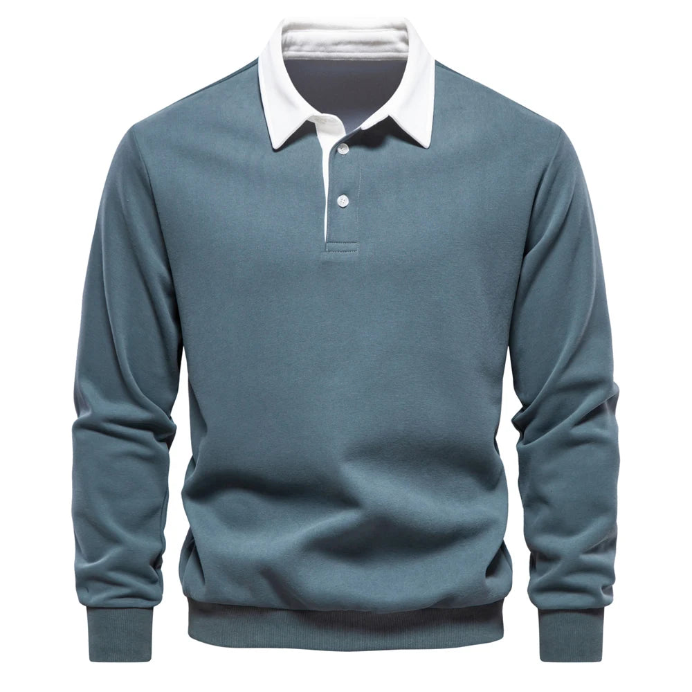 Elite Polo Comfort – Men's Polo Neck Sweatshirt Autumn/Winter
