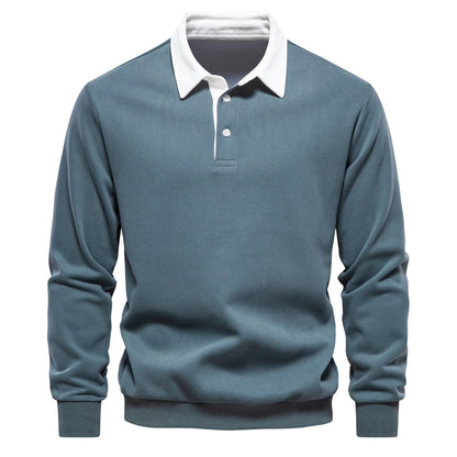Elite Polo Comfort – Men's Polo Neck Sweatshirt Autumn/Winter
