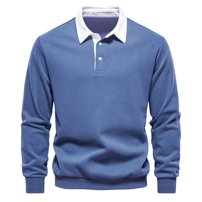 Elite Polo Comfort – Men's Polo Neck Sweatshirt Autumn/Winter