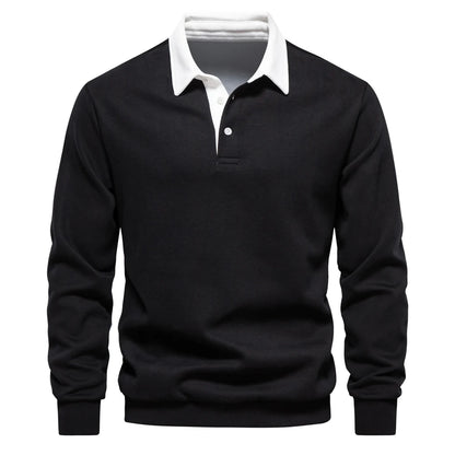 Elite Polo Comfort – Men's Polo Neck Sweatshirt Autumn/Winter