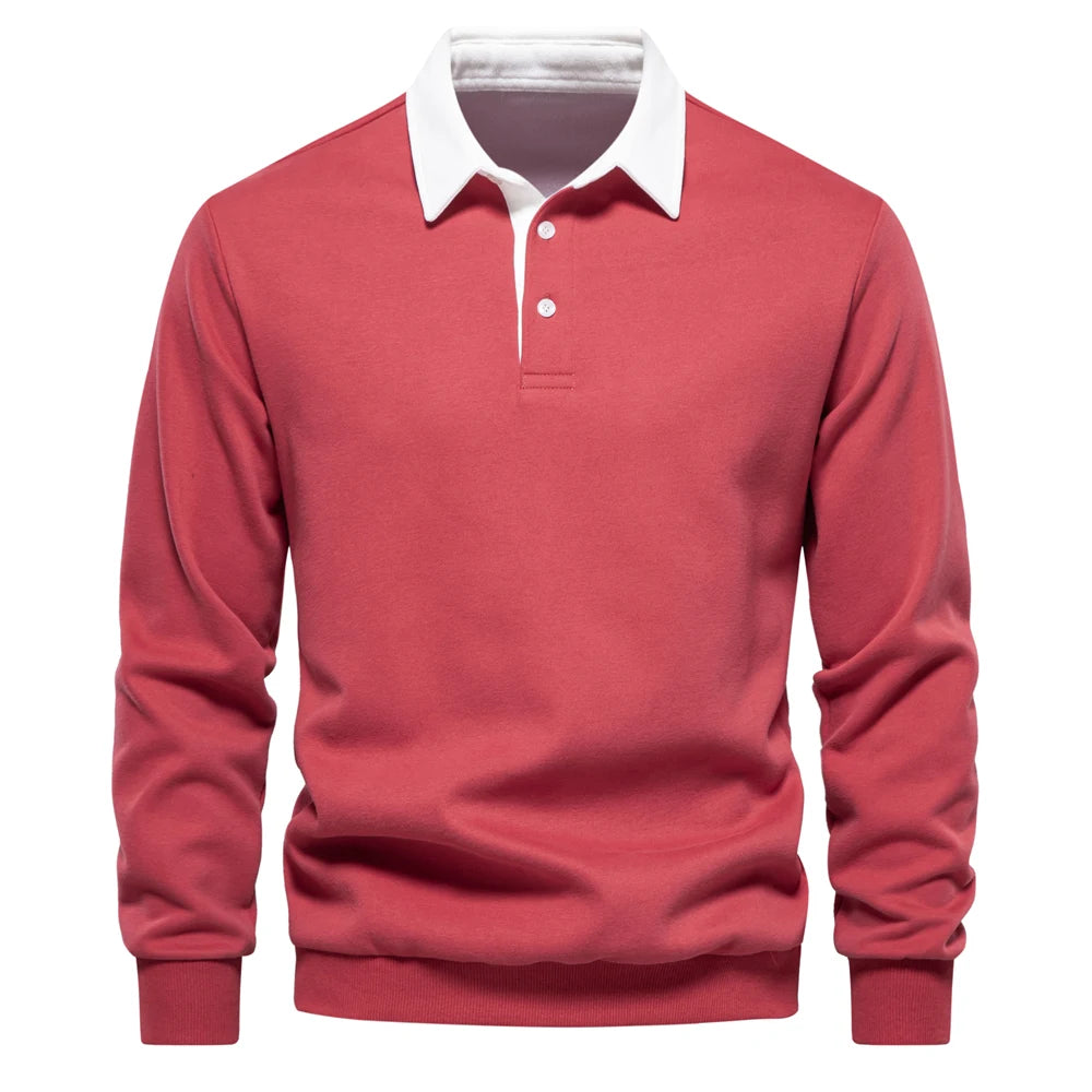 Elite Polo Comfort – Men's Polo Neck Sweatshirt Autumn/Winter