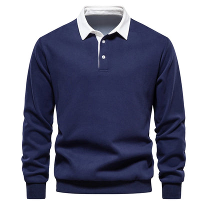 Elite Polo Comfort – Men's Polo Neck Sweatshirt Autumn/Winter